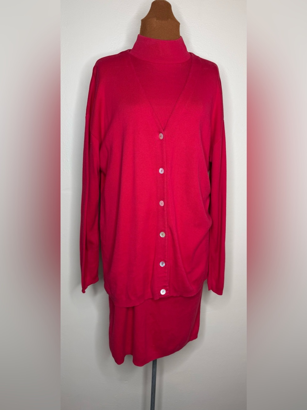 Avalin Vintage Dress and Cardigan Set Cotton Size Large